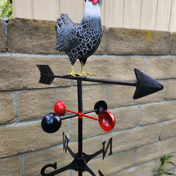 60" Weathervane Metal Murray-ROOSTER Stake, Garden Deco - Picture 4 of 4
